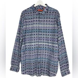 Tori Richard Mens Geometric Print Shirt Long Sleeve
